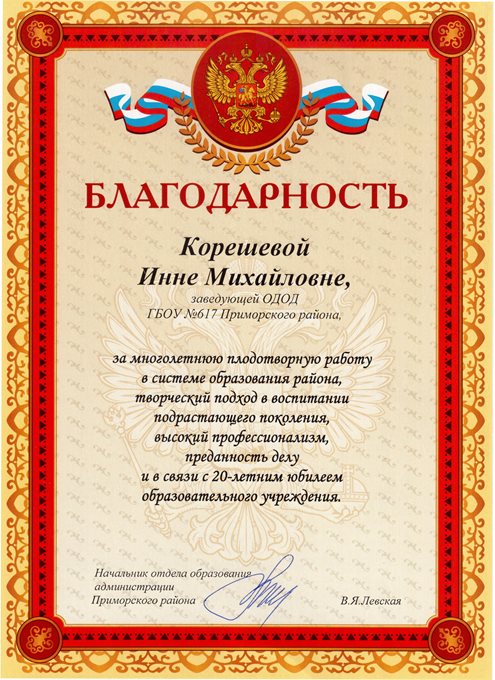 2013-2014 Корешева И.М. (20 лет школе)